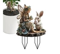 Easter Bunny Yard Stakes, 2D Acrylic Spring Yard Signs, Decorative Bunny Garden Stakes, Fairy Yard Art for Outdoors, Patio Spring Decor for Easter and Holiday Season