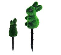 Easter Bunny Yard Stakes, Green Rabbit Shape Ground Inserti, Holiday Decorative Outdoor Sign, Easter Spring Theme Animal Sign for Flower Pots Walkways, Patios