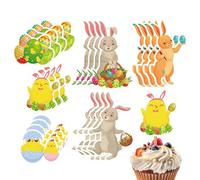 Easter Cake Topper - 24 pezzi Paper Aesthetic Spring | Reusable Rabbit Cupcake Picks, Party Supplies For Home, Restaurant, Office, Holiday Party, Dessert, Pudding, Treats & Celebration Decor