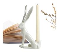 Easter Candle Holder | Resin Craft Rabbit Figurines | Easter Bunny Candlesticks | for Desk Dining Table Centerpiece Wedding Fireplace Mantel