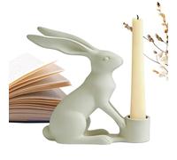 Easter Candle Holder | Resin Craft Rabbit Figurines | Easter Bunny Candlesticks | for Desk Dining Table Centerpiece Wedding Fireplace Mantel