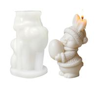 Easter Candle Molds - Reusable Silicone Bunny Figurine Molds for Resin and Aromatherapy | DIY Candle Making Kit for Holiday, Birthday, Office, Room, Desktop, Weekday, School, Dormitory, Apartment