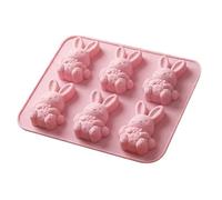 Easter Chocolate Mold - 6-Cavity Reusable Silicone Mold for Easy Candy, Cupcake, Fondant Making, Soft Flexible Material with Non-Stick surfaces, Family-Friendly, Men Women Kids Baking Fun