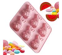 Easter Chocolate Molds - 6-Cavity Reusable Silicone Mold, Easy Release Cute Bunny Shape, Baking and Candy Craft Tool for Cupcakes, Fondant, Zuccher, Muffins, Chocolate, for Family, Friends, Men, Women