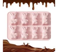 Easter Chocolate Molds - Bunny Fondant Mould | Non-Stick Silicone Tray with Easy Release, Cookie Candy Dessert Ice Craft with Soap Candle Making, Baking Mold for Holiday Treats