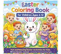 Easter Coloring Book for Children Ages 6-12: Fun and Relaxing Easter Activities for Kids | 50 Cute Bunnies, Animals, and Spring-Themed Coloring Pages
