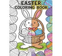 Easter Coloring Book with Bunnies and Eggs - 24 Fun Illustrations for Kids: 48 Pages of Adorable Easter Bunnies, Eggs & Spring Fun - Single-Sided Coloring Book for Kids Ages 4-10