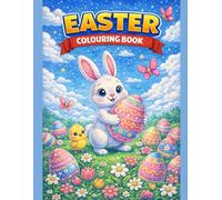 Easter colouring book: Easy and adorable colouring pages for children
