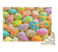 Easter Cookies Colorful Difficile 1000 Pezzi Puzzle Serata Gioco Famiglia Biscotti Pasqua Uova Colorati Premium Spesso Robusto Alta Qualità Vivace Sfidante Sollievo Stress 38x26cm/1000pz