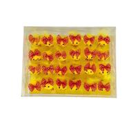 Easter Cotton Ball Chicks - 24-Piece Plush Easter | Chicken Decoration Set , Cute Bow Chick Decor For Home, Party, Shelf Display | Children's Toy &Gift For Holiday Celebrations ,Birthday Presents