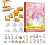 Easter Countdown Bunny Decor - 24 Day Collectible Keepsake, Traditional Rabbit Animal Countdown Calendar for Kids & Adults, Festive Spring Ornament for Dining Room, Living Room & Mantel