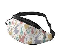 Easter Cute Bunny Silhouette borsello da cintura Sport Casual borsello da cintura per donna Uomo alla moda