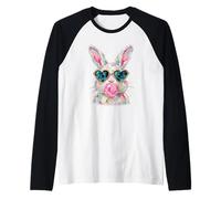 Easter Cute Modern Abstract Bunny Paint Design Maglia con Maniche Raglan