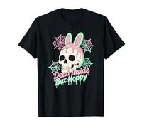 Easter Dead Inside ma Hoppy Skull Bunny Pastel Goth Maglietta