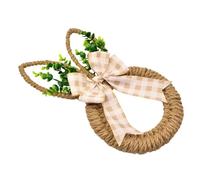 Easter Decorations Outdoor Wreath - Rabbit Shape Bow Garland | Spring Holiday Wreath For Front Door, Indoor Outdoor Home Window Wall Bedroom Living Room Entryway Seasonal Decor