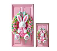 Easter Door Cover Banner - Reusable Bunny Decorative Sign, 90x180cm Holiday Door Decoration, Spring Party Banner, Outdoor Porch Wall Decor, Easter Yard for Home Office Classroom Garage