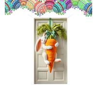 Easter Door Cover - Bunny Carrot Banner, Holiday Hanging Backdrop | Spring Porch Decoration Flag, Large Fabric Door Curtain, Farmhouse Party Decor For Home Outdoor Indoor Family Gathering Events