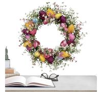 Easter Door Wreath - 45cm Flower Spring Holiday, Easter Eggs Front Door Wreath | For Home Entryway Wall Porch Yard Patio Outdoor Farmhouse Holiday Party Accessories For Outdoors Indoors