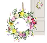 Easter Door Wreath - Easter Door Decorations | 40cm Artificial Cute Festive Spring Garland for Friends Adults Men Women Holiday Wall Home Indoor Outdoor Housewarming