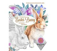 EASTER Egg and Easter bunny coloring book for adults Realistic grayscale coloring books for adults