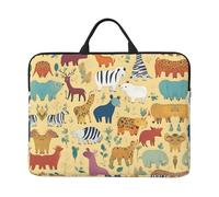 Easter Egg Bunny Grass Wood Print - Custodia per computer portatile da 14", con manico portatile, per viaggi d'affari, pendolari, tasca per accessori, Motivo animale1, Taglia unica