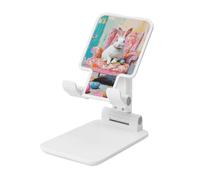 Easter Egg Bunny Preppy Pink Estetico Pieghevole Supporto per Cellulare Angolo Regolabile Altezza Desktop Portatile Cellulare Culla Compatibile con Tutti gli Smartphone Bianco Stile