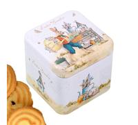 Easter Egg Bunny Tin Storage Box - 2.95x2.76 Inches Easter Treat Boxes | Easters Cookie Boxes | Easters Rabbit Treat Storage Case | Festival Tin Box for Cookie Candy Snack Home Bedroom Party Gathering