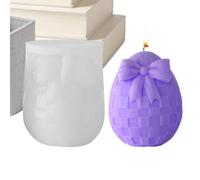 Easter Egg Candle Mold, Silicone Bow Egg Mould, 3D Crafting Candle Mold, Reusable Silicone Molds, Handmade Candles Craft Molds for Home Farmhouse Holiday Party Gypsum Wax Soap