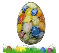 Easter Egg Cookie Tins | Mini Food Containers 12.5cm 4.9inch Snack Storage Boxes With Secure Lids, Empty Chocolate Candy Holders For Celebration, Party Favors, Kids Treats, Home Decorative Use