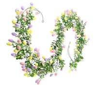 Easter Egg Garland | 2 Pieces Artificial Easter Egg Garland Decor, 6.9 Feet Easy Maintenance Holiday Ornament - Eye-Catching Wonderful Present For Party Wall Fireplace Mantel Stairs Window