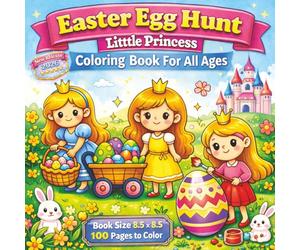 Easter Egg Hunt With Little Princess Coloring Book For All Ages: A Magical Easter Adventure Coloring Book Filled With Sweet Little Princesses, Cute ... and Fun Egg Hunts - 100 Easy To Color.