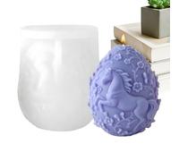 Easter Egg Mold - 3D Baking Soap Resin Silicone Molds | Flexible Silicone Candle Molds | Horse Floral Embossed Egg Mould | Heat Resistant For DIY Chocolate, Fondant, Baking, Soap, Resin