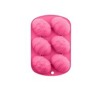 Easter Egg Silicone Mold, 6-Cavity Non-Stick Epoxy Casting Mould, 3D Chocolate Candy Cake Jelly Baking Gummy Mold for DIY Crafts, Party, Holiday Projects