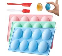 Easter Egg Silicone Mold, Egg Shaped Baking Mold, Silicone 8 Cavity Easy Release, Three Pece Set, Candy Cake Diy Crafts and Decoration, Ice Cream Party Spring Holiday