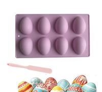 Easter Egg Silicone Mold for Baking, 3 Pack 24 Cavity Food-Grade Chocolate Molds, Non-Stick Egg Shaped Easter Freezer Mold Set for DIY Baking, Jello, Pastry, Muffin, Bread,Ice Cube (H)