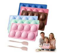 Easter Egg Silicone Molds for Baking, 3 Pack Cavity Non-Stick Chocolate Egg Mold, Food Grade Silicone Egg Shaped Molds for Oven, Jello, Candy, Soap & DIY Holiday Treats B)