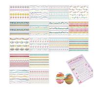 Easter Egg Stickers - 16 Piece Glitter Waterproof Cute Decal, Decorative Scrapbooking Adhesive Set, Sparkling Aesthetic Journaling Supplies - for Planner Christmas Window & Classroom Wall