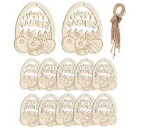 Easter Egg Wood Cutouts Blanks - Paintable Holiday Ornaments | Unfinished Wooden Craft Decorations, Party Home Bedroom Apartment Family Gathering School Activity With DIY Art