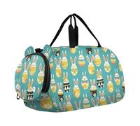 Easter Eggs Bunny Kids Duffel Bag con scomparto per scarpe Grande capacità Carry On Borsa notturna per la pratica scolastica, Sport, Viaggi bolsa de viaje para mujer