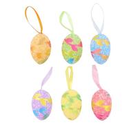 Easter Eggs - Easter Decorations | Easter Ornaments | Easter Egg Ornament | 6X Holiday Eggs Decorations | Foam Easter Tree Ornaments Decor Hangable Easter Eggs Pendant for Easter Parties Favors