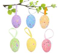 Easter Eggs - Easter Decorations | Easter Ornaments | Easter Egg Ornament | 6X Holiday Eggs Decorations | Foam Easter Tree Ornaments Decor Hangable Easter Eggs Pendant for Easter Parties Favors