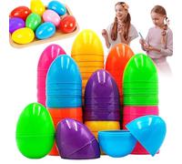 Easter Eggs Empty, Fillable Colorful Bright Fake Eggs, Shell Toys for Egg, Assorted Colors for Easter Party, Easters Hunt, Holiday Games, Multicolor, 50 Pieces