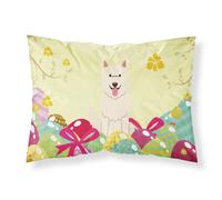 Easter Eggs White German Shepherd Fabric Standard Pillowcase