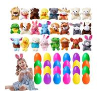 Easter Eggs with Plush Animals, Pre-Filled Easter Egg Stuffers, Stuffed Plaything Holiday Dolls, Funny Easter Present for Kids, Toddler, Children Aged 3-6