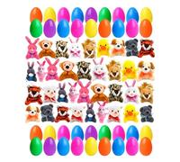 Easter Eggs with Plush Animals, Pre-Filled Easter Egg Stuffers, Stuffed Plaything Holiday Dolls, Funny Easter Present for Kids, Toddler, Children Aged 3-6