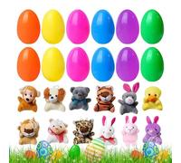 Easter Eggs with Plush Animals, Pre-Filled Easter Egg Stuffers, Stuffed Plaything Holiday Dolls, Funny Easter Present for Kids, Toddler, Children Aged 3-6