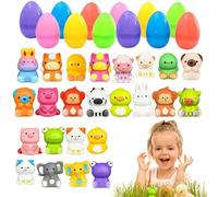 Easter Eggs with Squeeze Toys, Soft Prefilled Animal Squeeze Toy Egg, 14.5x11.2x8.9 Inches Adorable Stress Relief Slow Rising Favors, Cute Basket Stuffers for Holiday