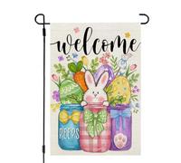 Easter Flower Mason Jar Bandiera Durevole Bandiere Robuste Bandiere Verticale Per Esterno Giardino Decorazione 30X45Cm