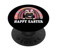 Easter French Bulldog Dog Bunny Eggs Hunting Boho Rainbow PopSockets PopGrip Adesivo
