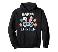 Easter Gamer Pixel Art Bunny Video Game Controller Uova Felpa con Cappuccio